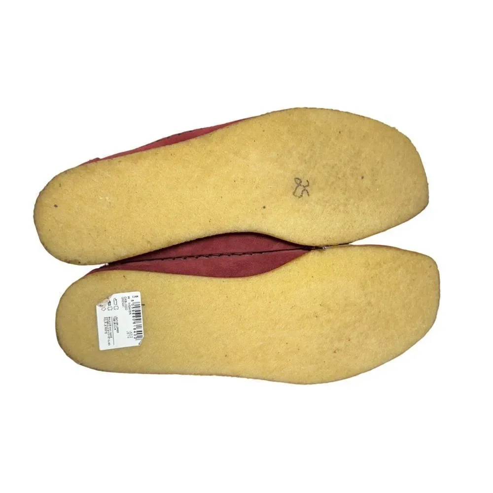 Clarks Red and Orange Chukka Boots with Suede Finish